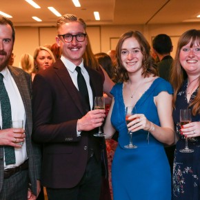 The team from Protolan celebrate at the afternoon’s drinks reception.