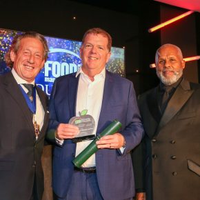 Best Machinery/Equipment Supplier: Winner – Multivac. (L-R): The Master of category partner the Worshipful Company of Butchers, Jim Campbell of Multivac and Gary Wilmot.