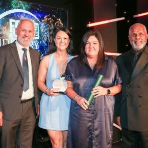Best New Product Development: Winner – M&S Collection Blackthorn Salt Dry-Aged King Arthur Sirloin Beef Joint – ABP Linden. (L-R): Dave Smith of category partner the Institute of Meat, Lesley-Ann Shaw and Diane Christie of ABP Linden and Gary Wilmot.
