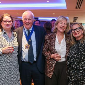L-R: Carla Quirk, The Master of the Worshipful Company of Butchers, Virginia Howells and Nicola Saint.