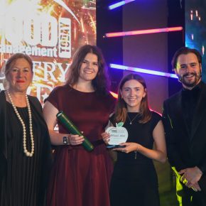 Best Training Initiative: Winner – ABP Pathways – Graduate and Apprenticeship Programmes. (L-R): Christine Walsh of category partner the Food & Drink Training & Education Council, Victoria Oxtoby and Elen Morris of ABP UK and Luke Kempner.